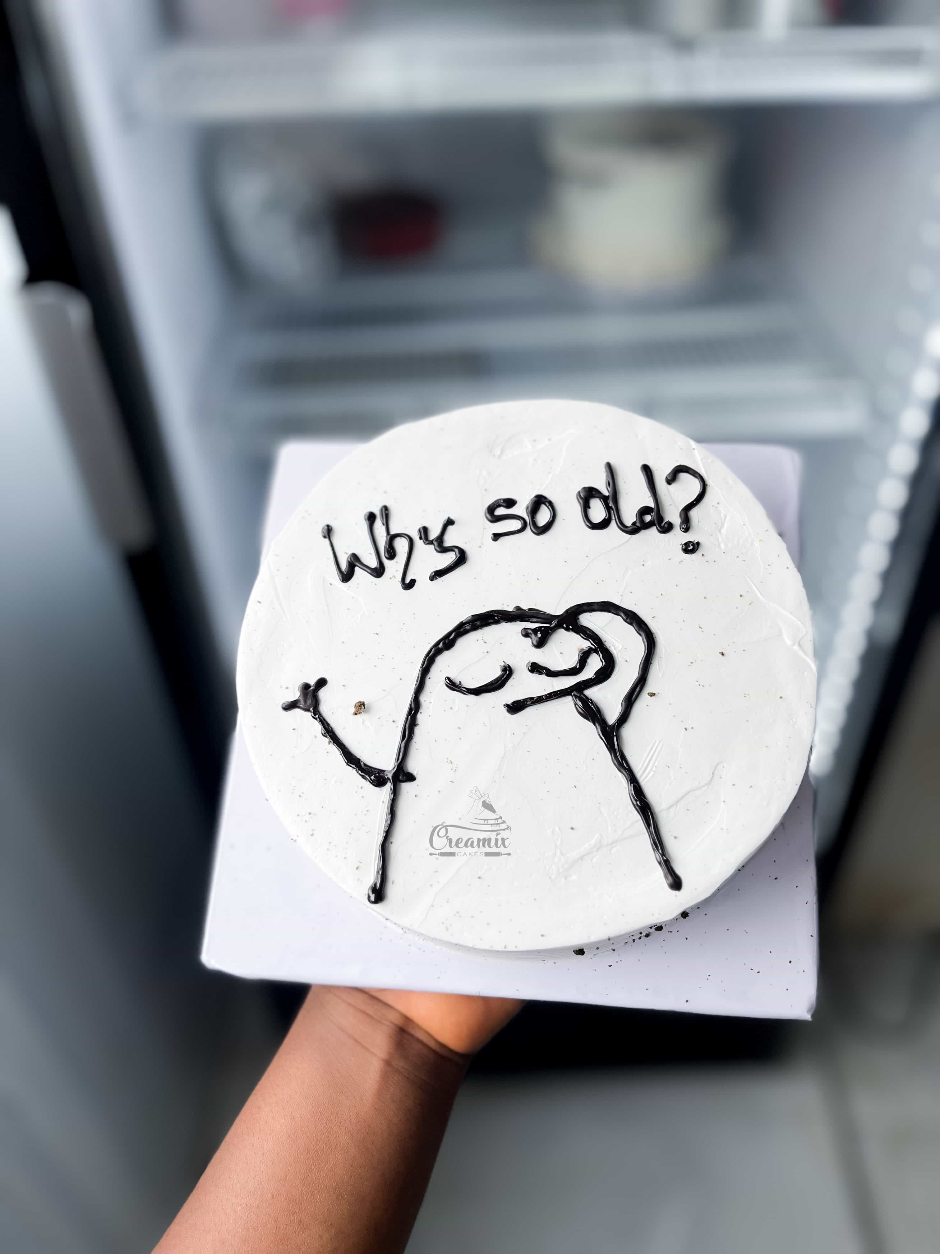 7 inch Whipped Cream Meme Cake - Available in Vanilla, Red Velvet, Chocolate, etc.